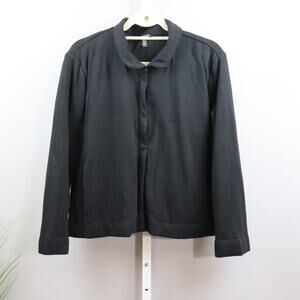 Eileen Fisher Black Wool Blend Jacket Minimalist Size S Petite